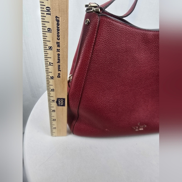 Kate Spade New York Hailey Elegant Red Leather Shoulder Bag Sz M - Picture 12 of 15